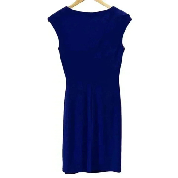 Lauren Ralph Lauren Dress Surplice Wrap Front Sleeveless Royal Blue  Size 2 - Picture 4 of 16